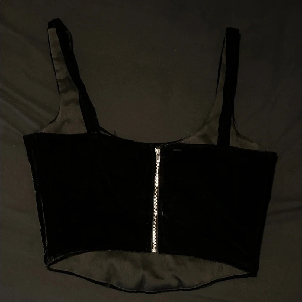 With Jean Cindy Corset Black Velvet Top Women’s Small - Picture 5 of 5